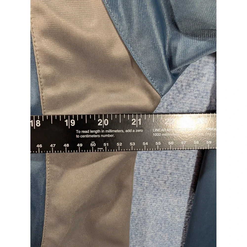 Bullion Track Jacket Mens Large Blue Tan Colorblock Full Zip Stripe Pockets